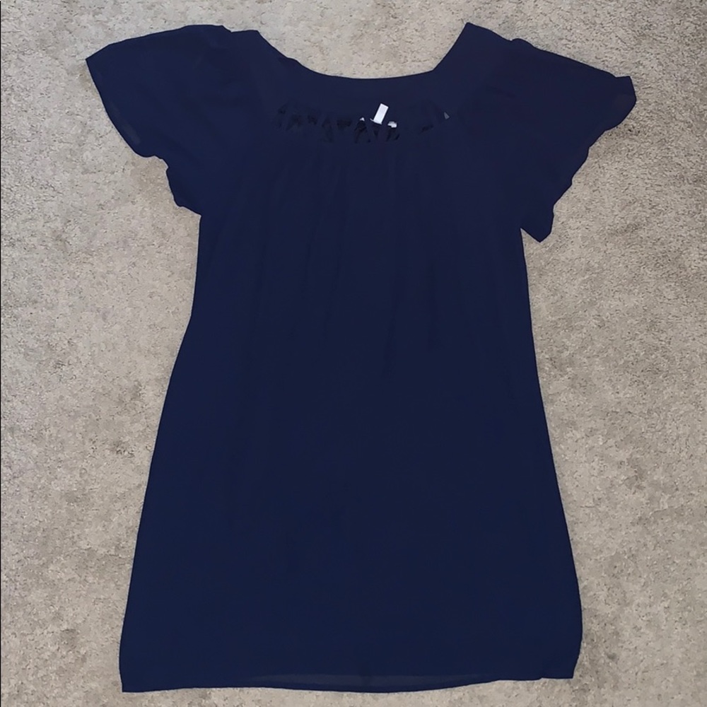 Halo navy blue A line dress (size M)